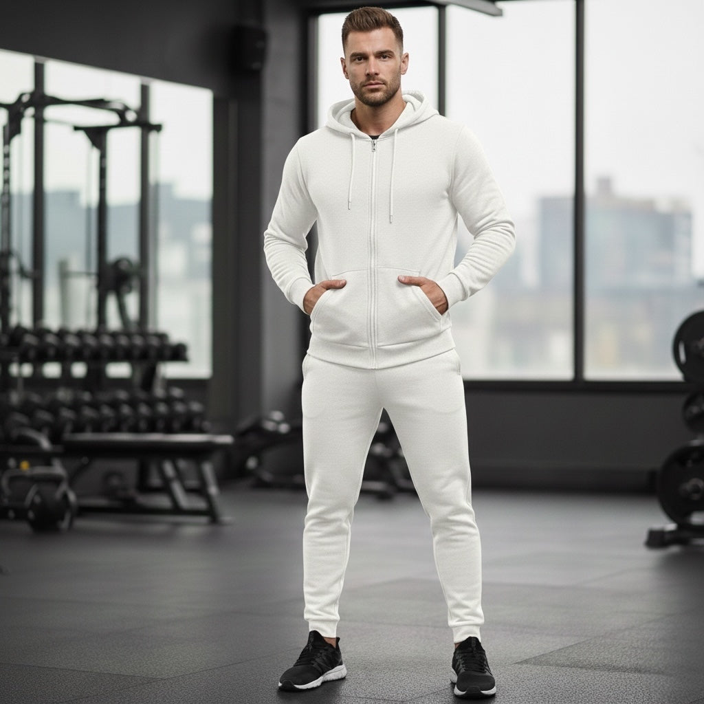 Ensemble de jogging homme 2 pièces – Sweat à capuche zippé & pantalon – Automne/Hiver