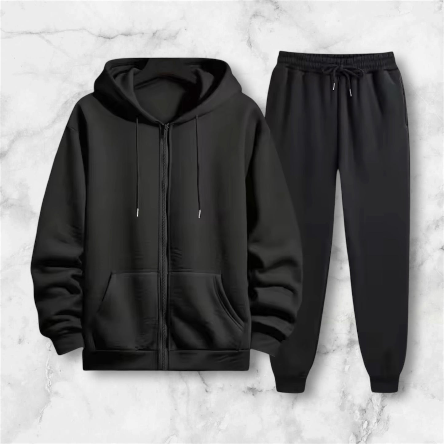 Ensemble de jogging homme 2 pièces – Sweat à capuche zippé & pantalon – Automne/Hiver