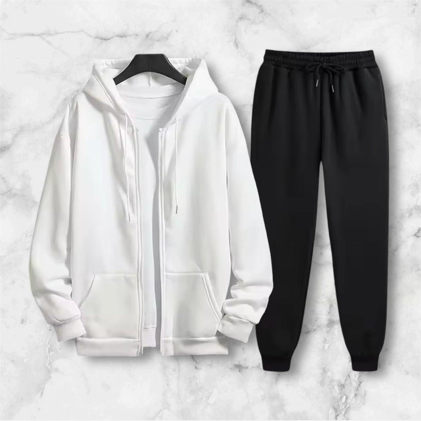 Ensemble de jogging homme 2 pièces – Sweat à capuche zippé & pantalon – Automne/Hiver