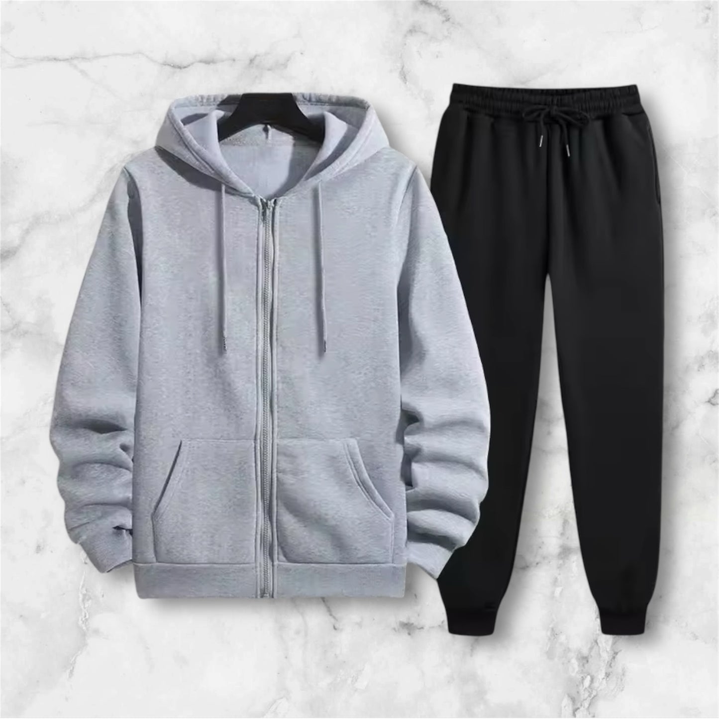Ensemble de jogging homme 2 pièces – Sweat à capuche zippé & pantalon – Automne/Hiver